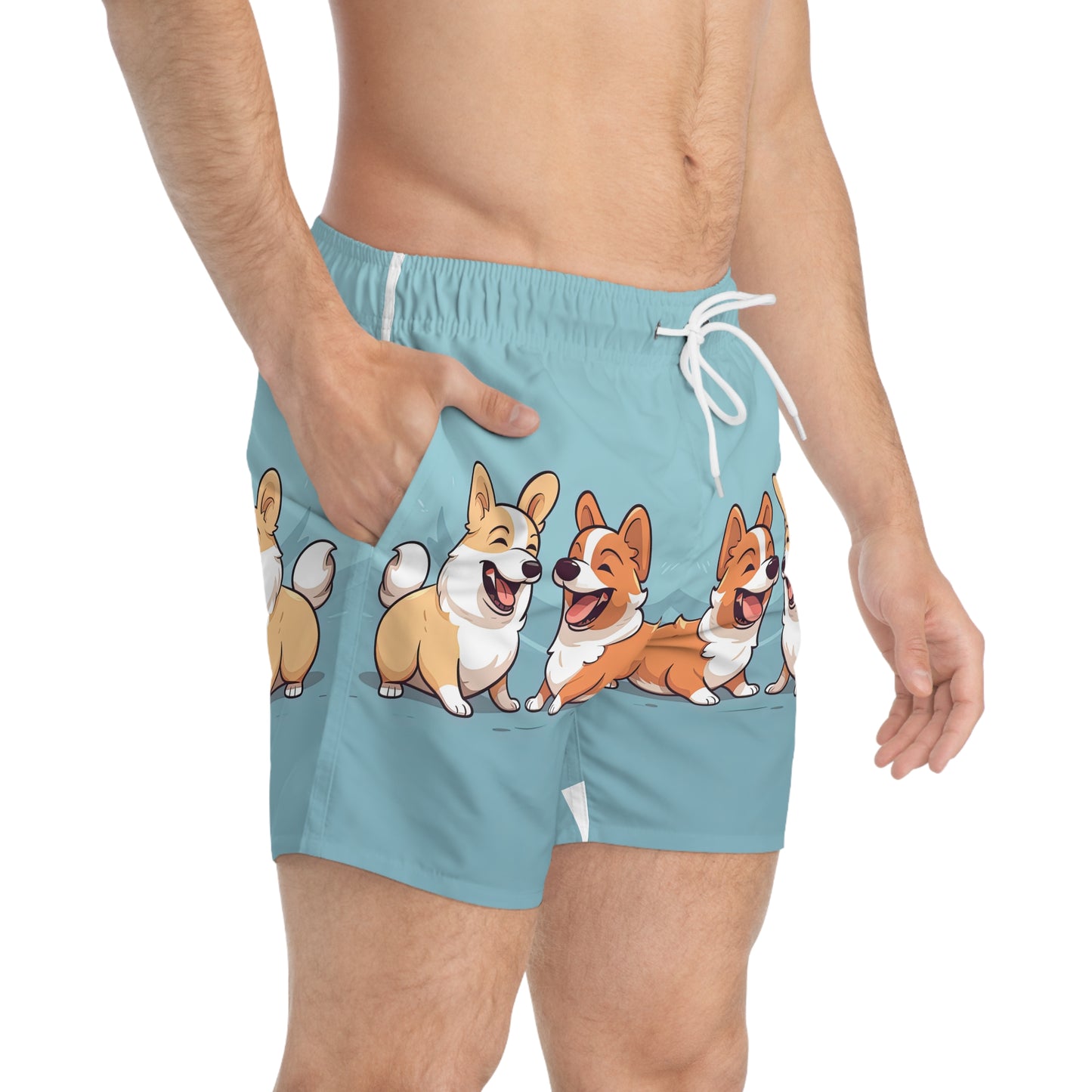 Corgi Couple - Swim Trunks