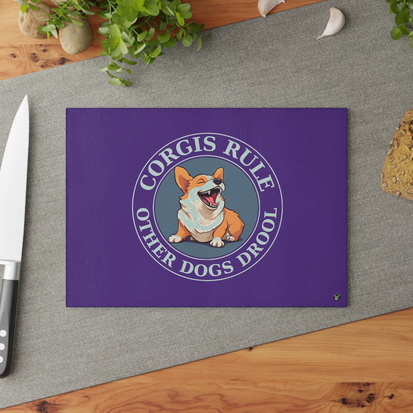 Corgis Rule...Other Dogs Drool - Glass Cutting Board