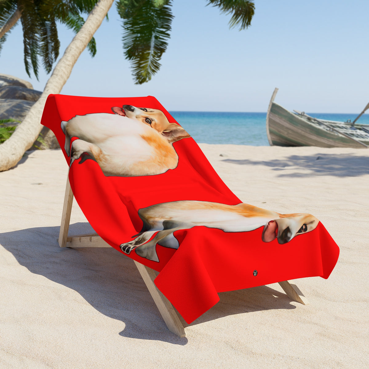 Baby Got Back - Corgi Butt Strut Beach Towel - Red Pool Wrap