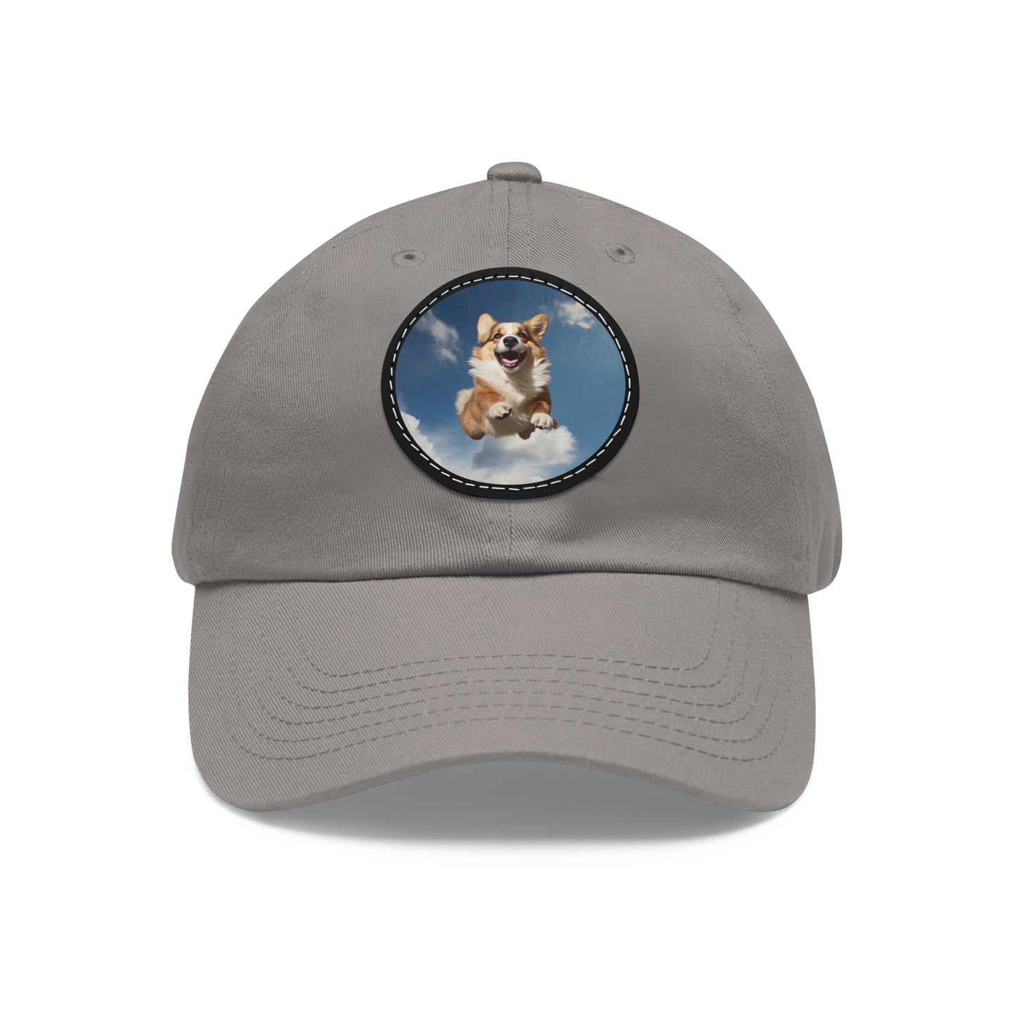 Flying Corgi - Cap with Leather Patch