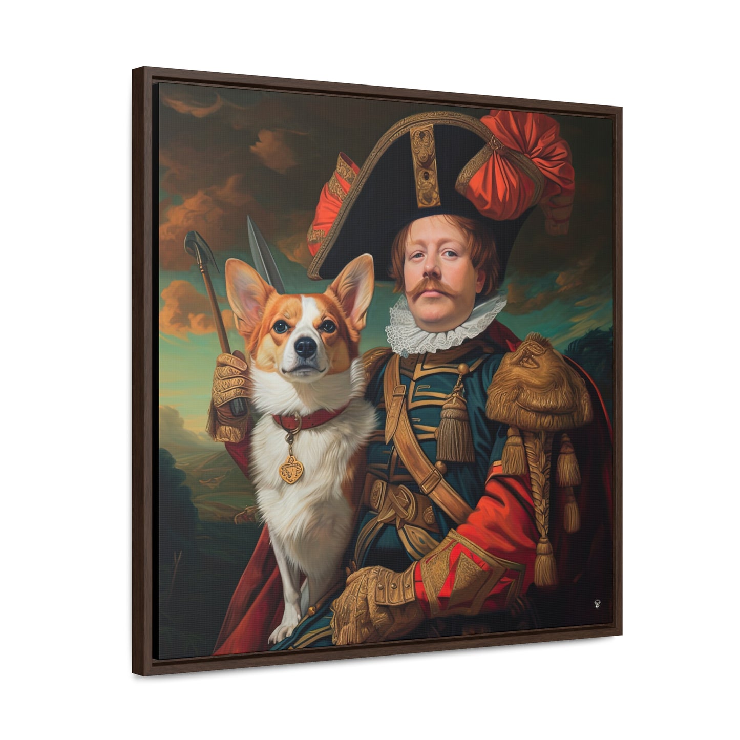 First Royal Corgi - Framed on Canvas