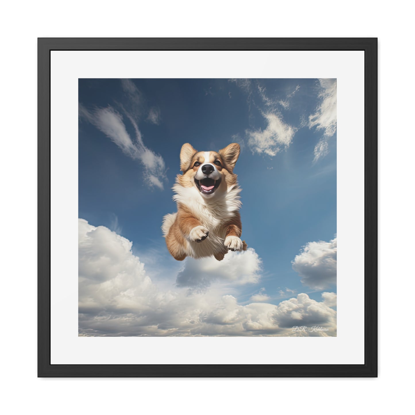 Flying Corgi - Framed Print