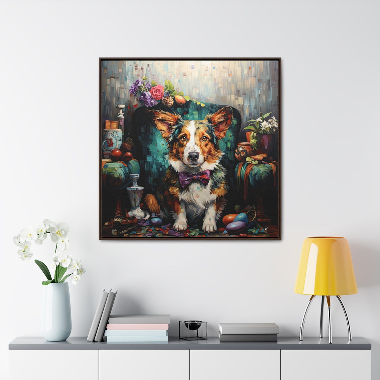Formal Corgi - Framed on Canvas