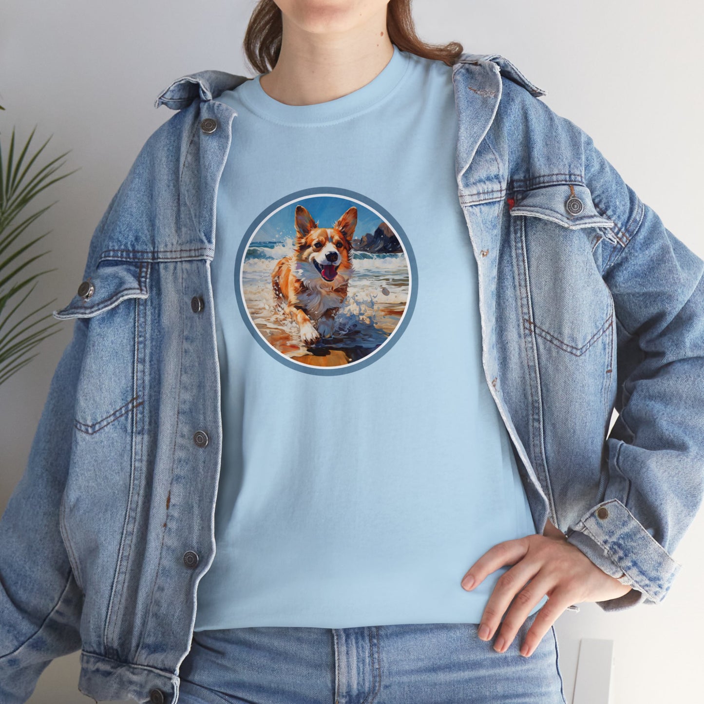 Coastal Corgi - Unisex Heavy Cotton Tee