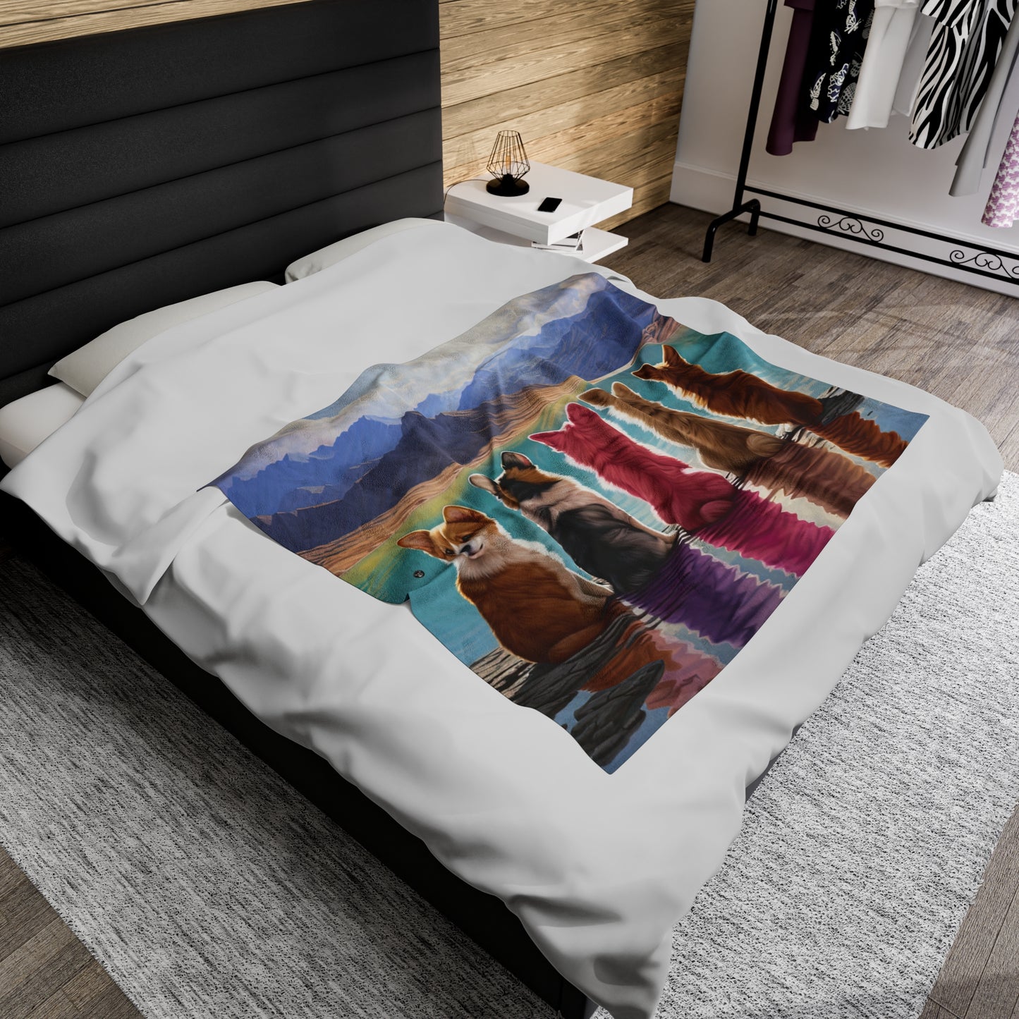 Corgi Lake - Throw Blanket