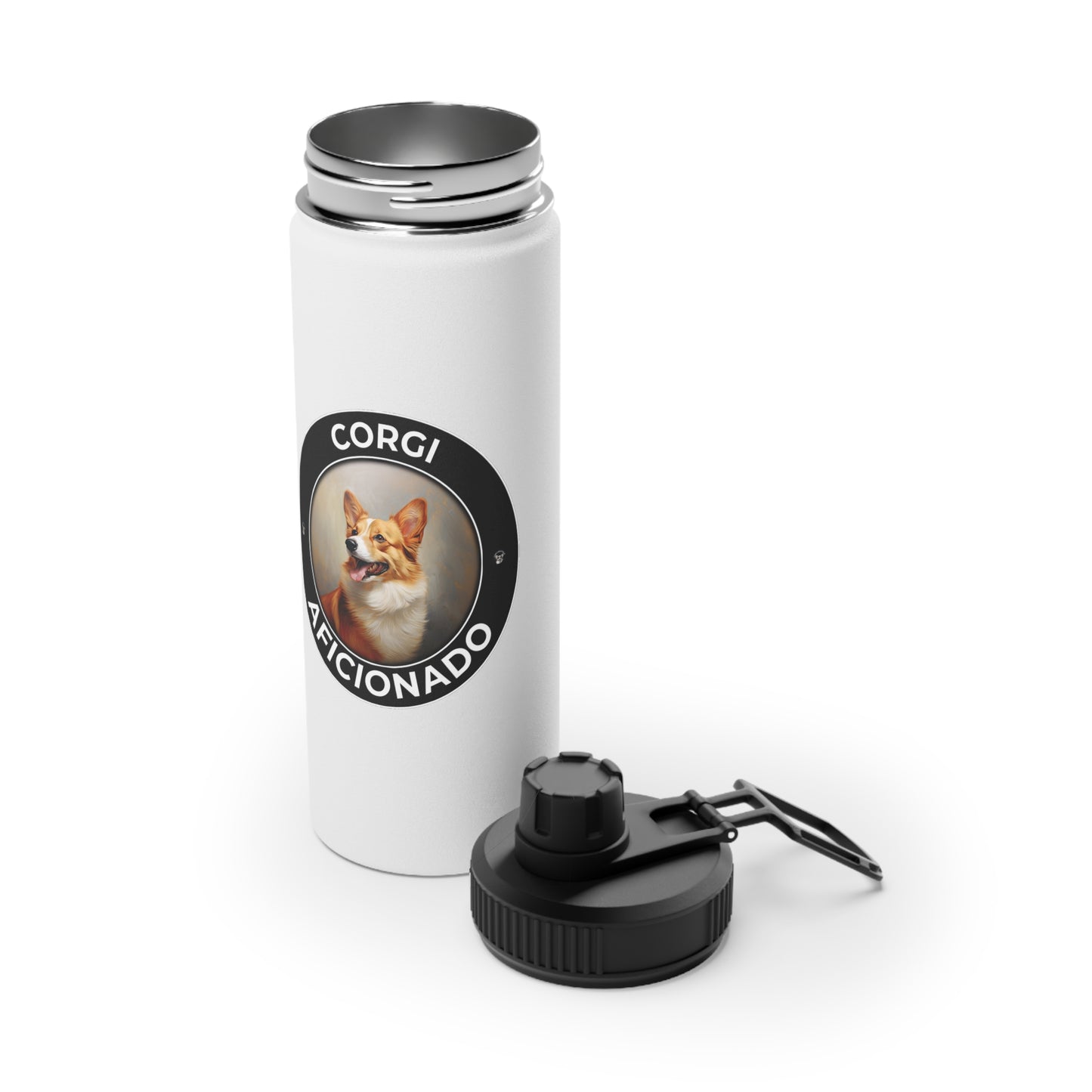 Corgi Aficionado - Water Bottle with Sport Lid