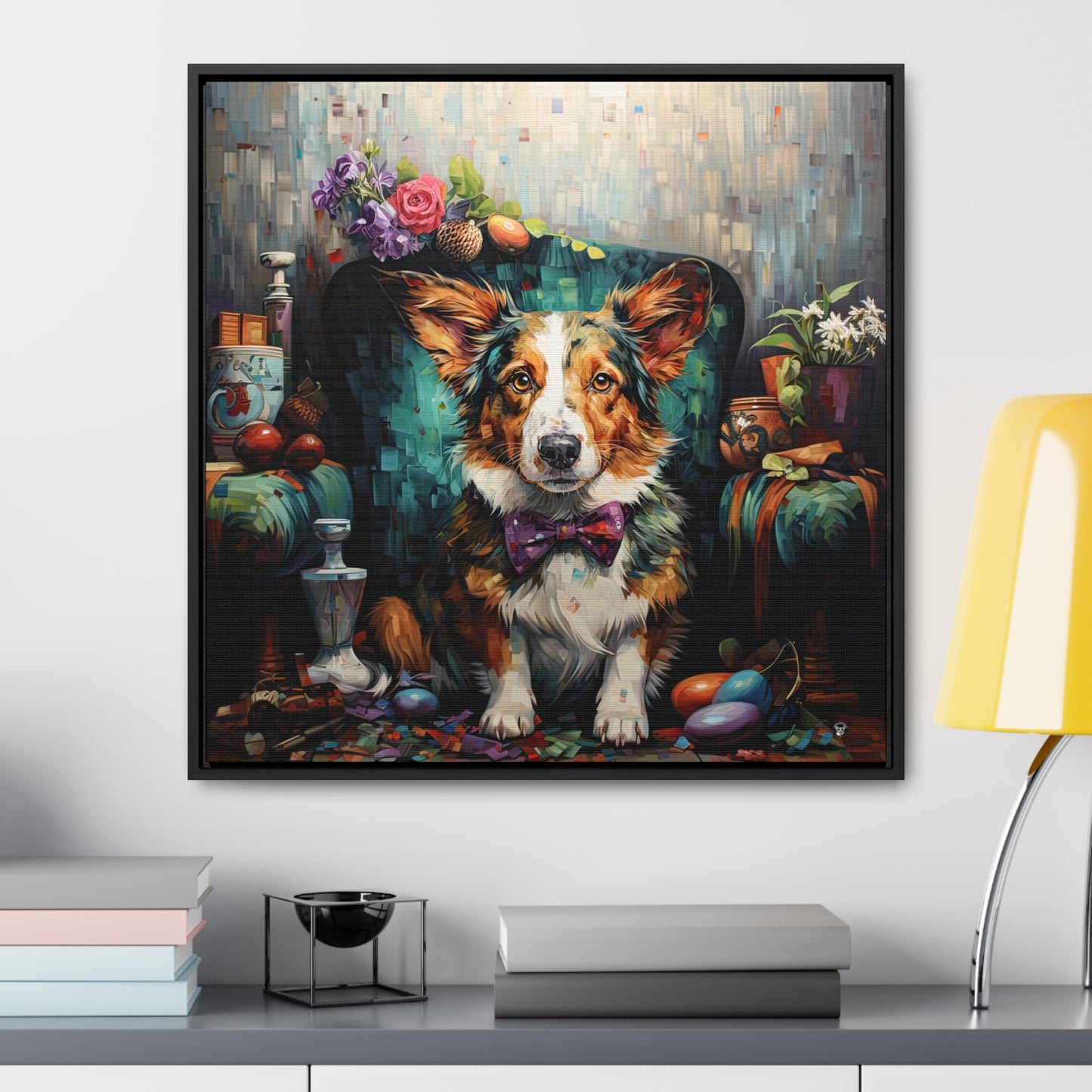 Formal Corgi - Framed on Canvas