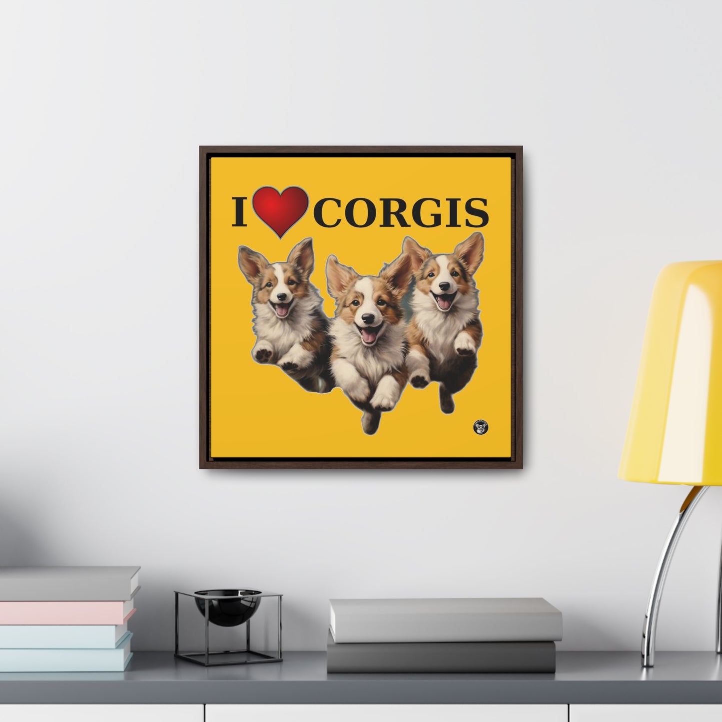 I Heart Corgis - Framed on Canvas