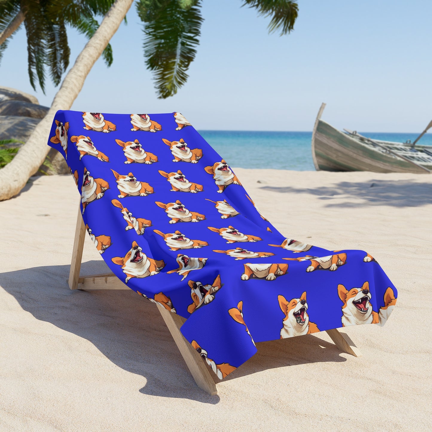 Comical Corgi Beach Towel