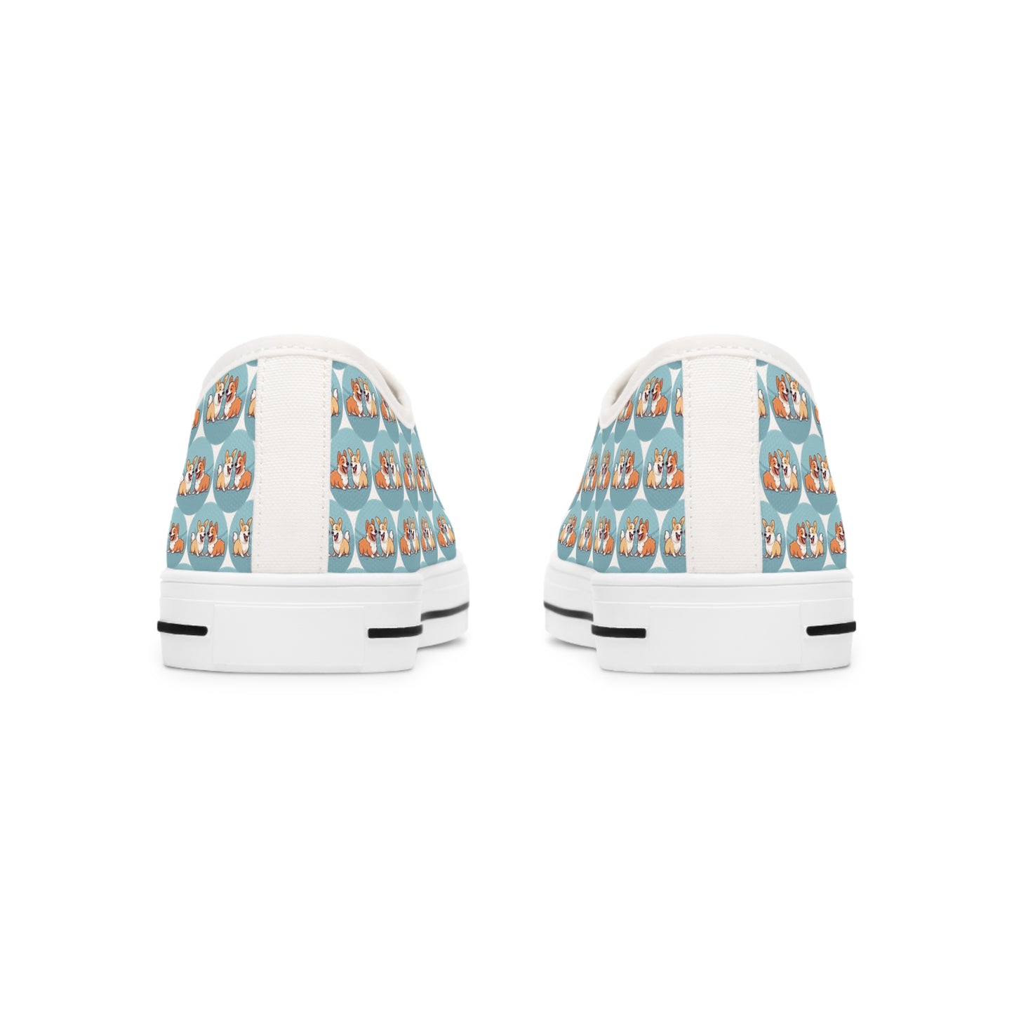 Corgi Couple Mosaic - Women's Low Top Sneakers