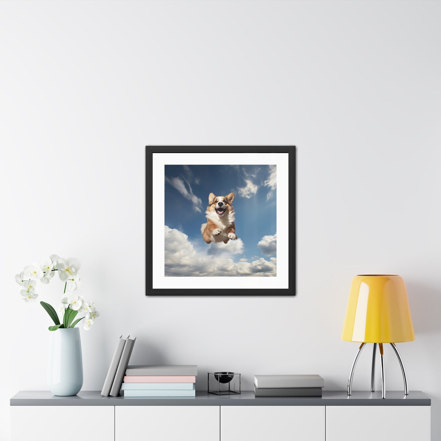 Flying Corgi - Framed Print