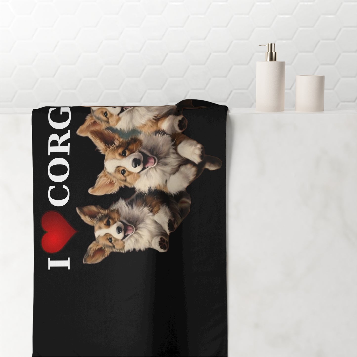 I Heart Corgis - Bath Towel