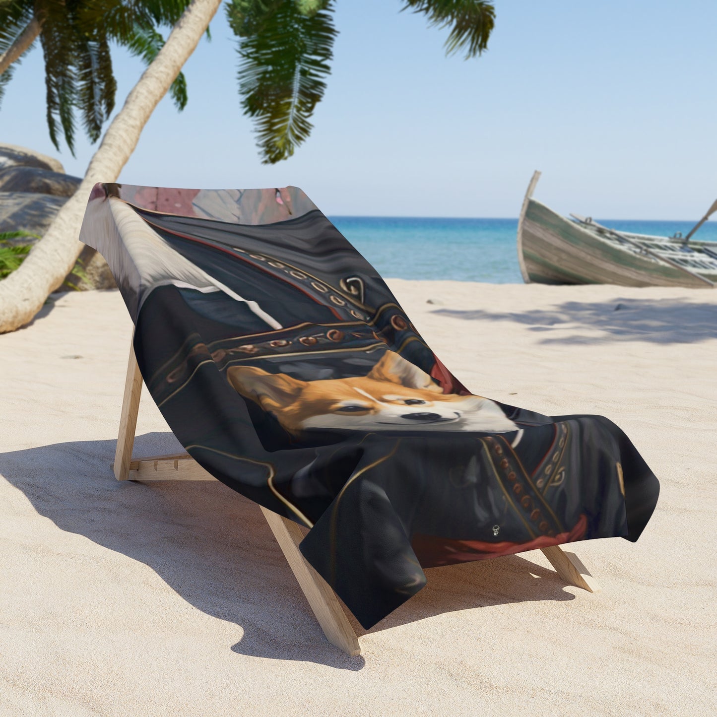 Ninja Corgi Beach Towel