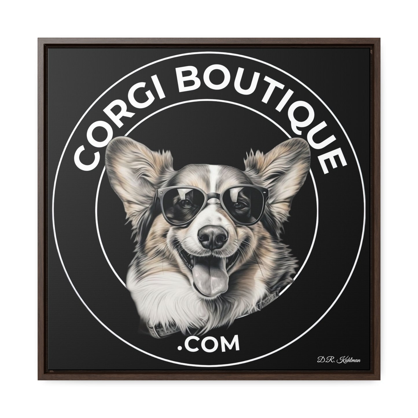 Corgi Boutique - Framed on Canvas