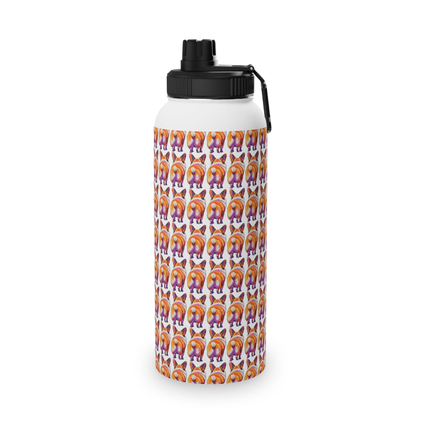 Corgi Butt Mosaic - Water Bottle with Sport Lid