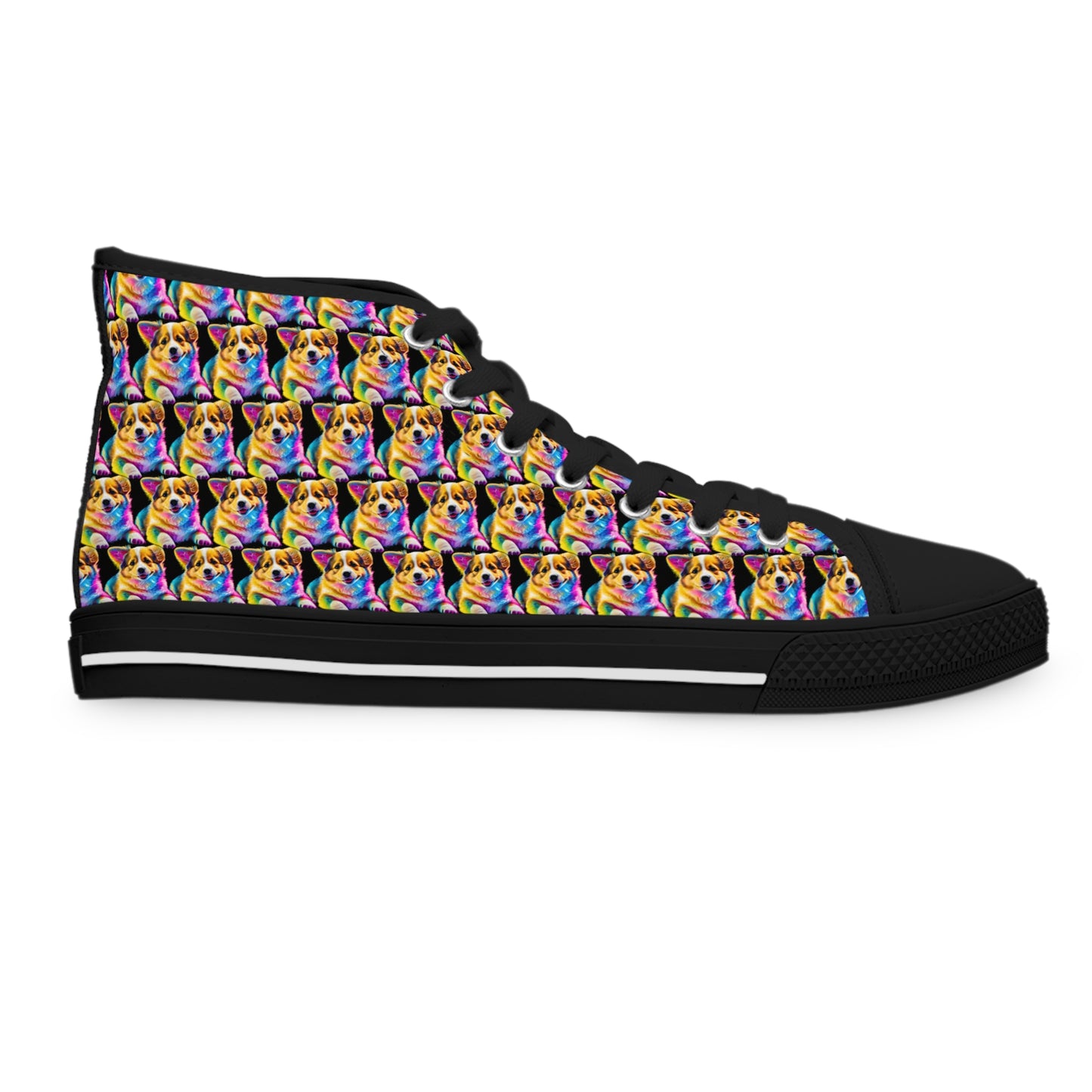 Colorful Corgi Mosaic - Women's High Top Sneakers