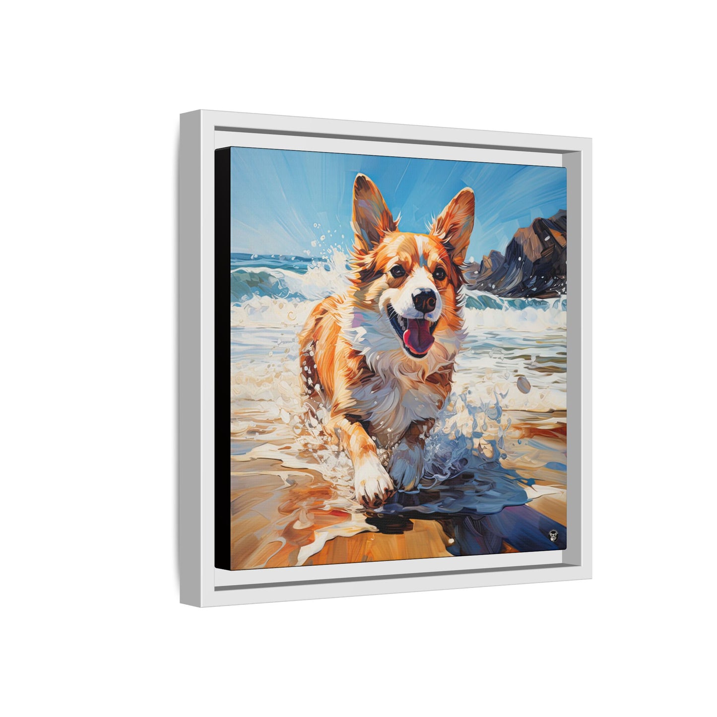 Coastal Corgi on Canvas