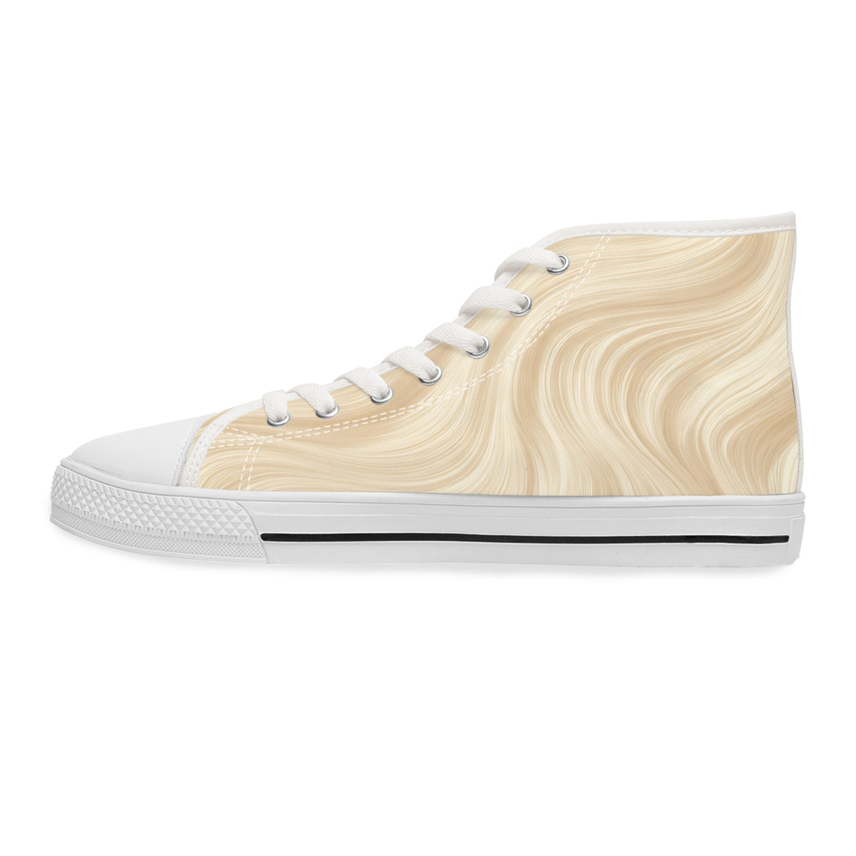 Giddy Sploot Women's High Top Casual Creamy Champagne Corgi Canvas Sneakers