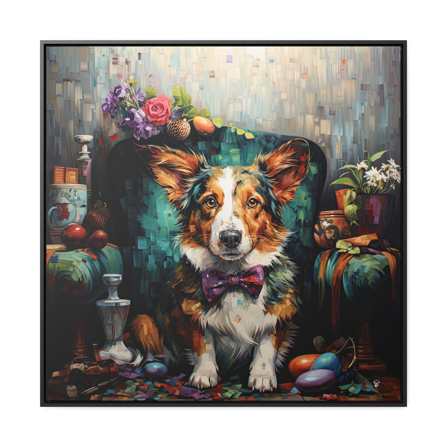 Formal Corgi - Framed on Canvas