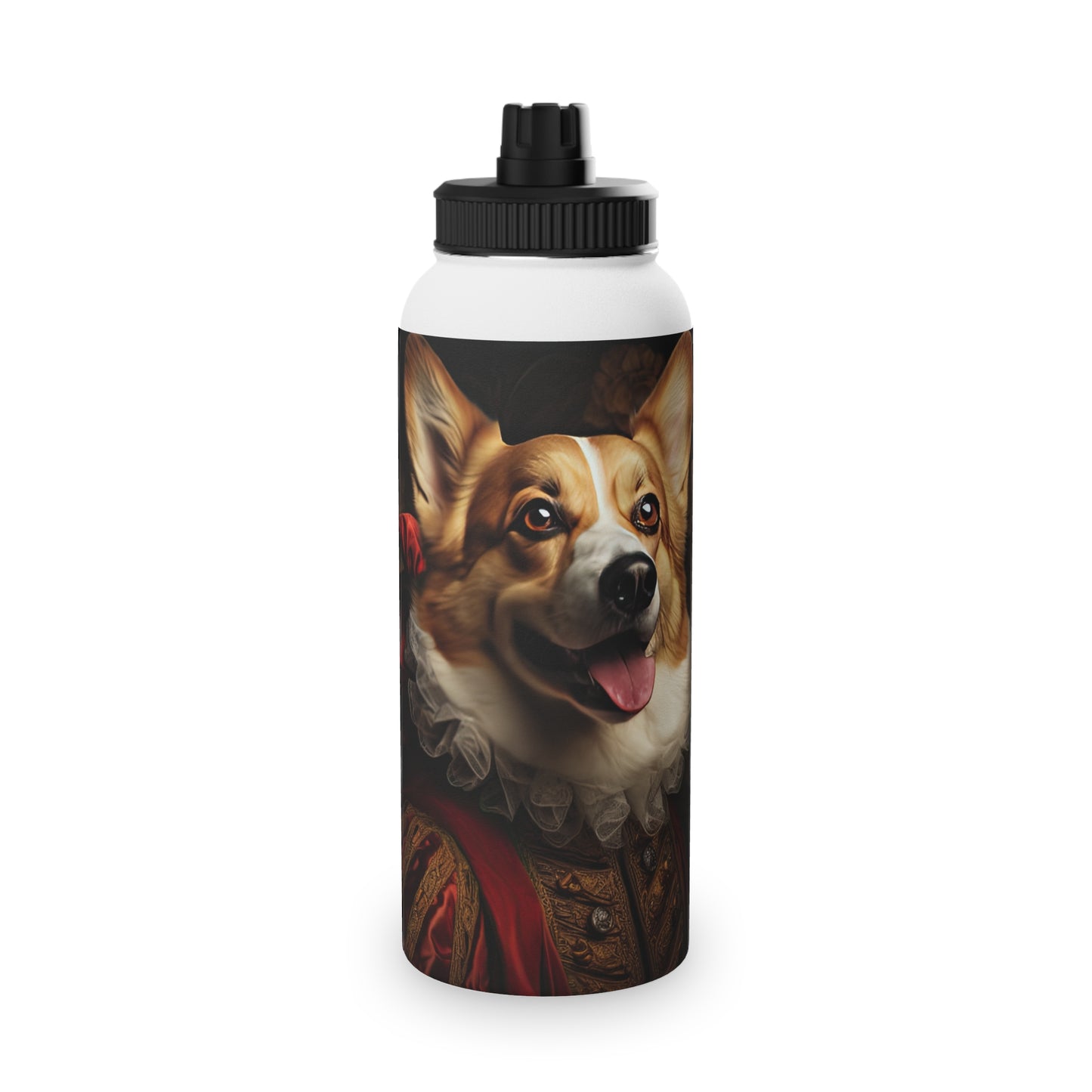 Renaissance Corgi - Water Bottle with Sport Lid