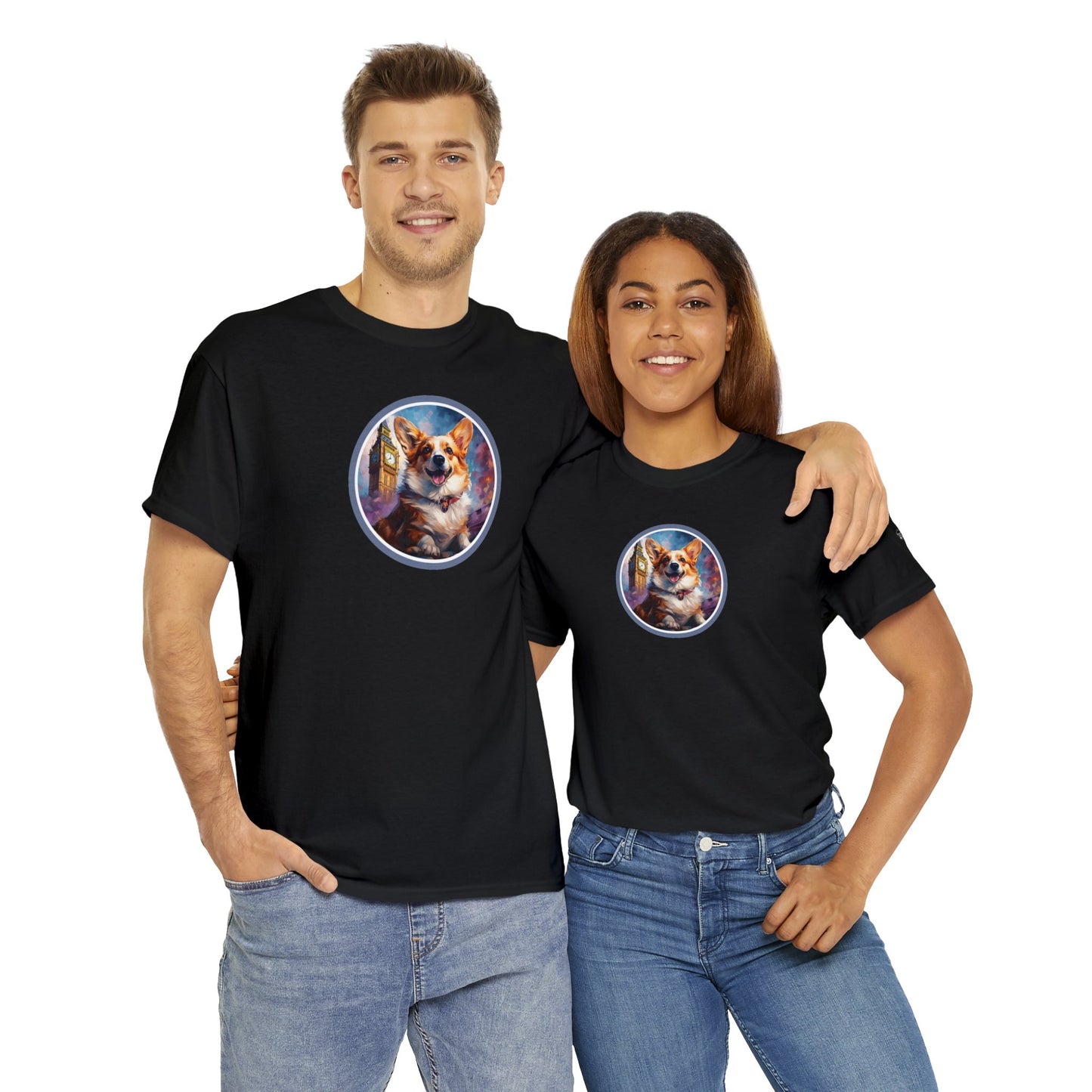 Corgi and Ben - Unisex Heavy Cotton Tee