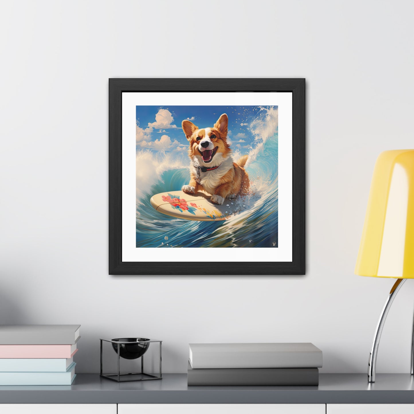 Cowabunga Corgi - Framed Print