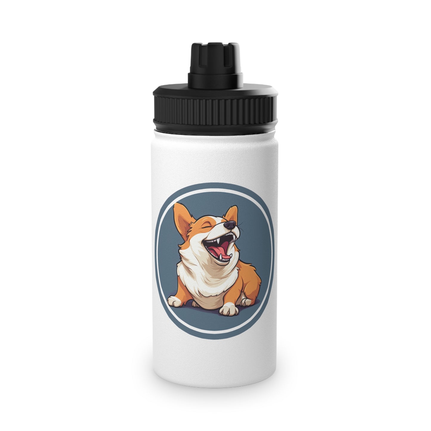Comical Corgi - Water Bottle with Sport Lid
