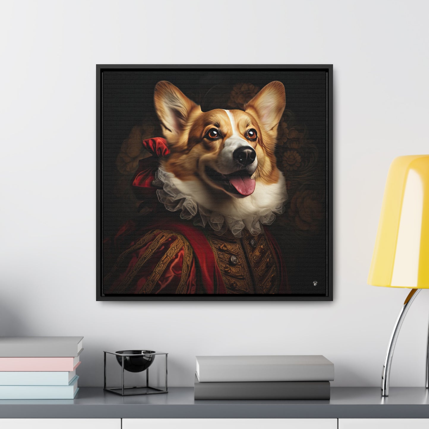Renaissance Corgi - Framed on Canvas