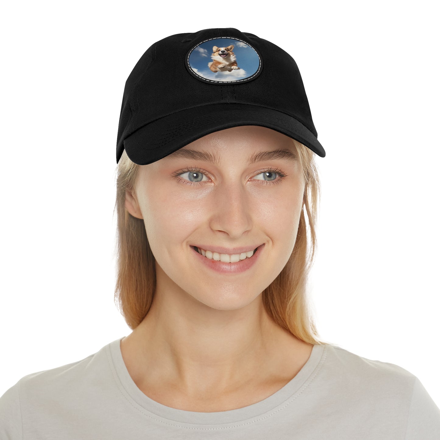 Flying Corgi - Cap with Leather Patch