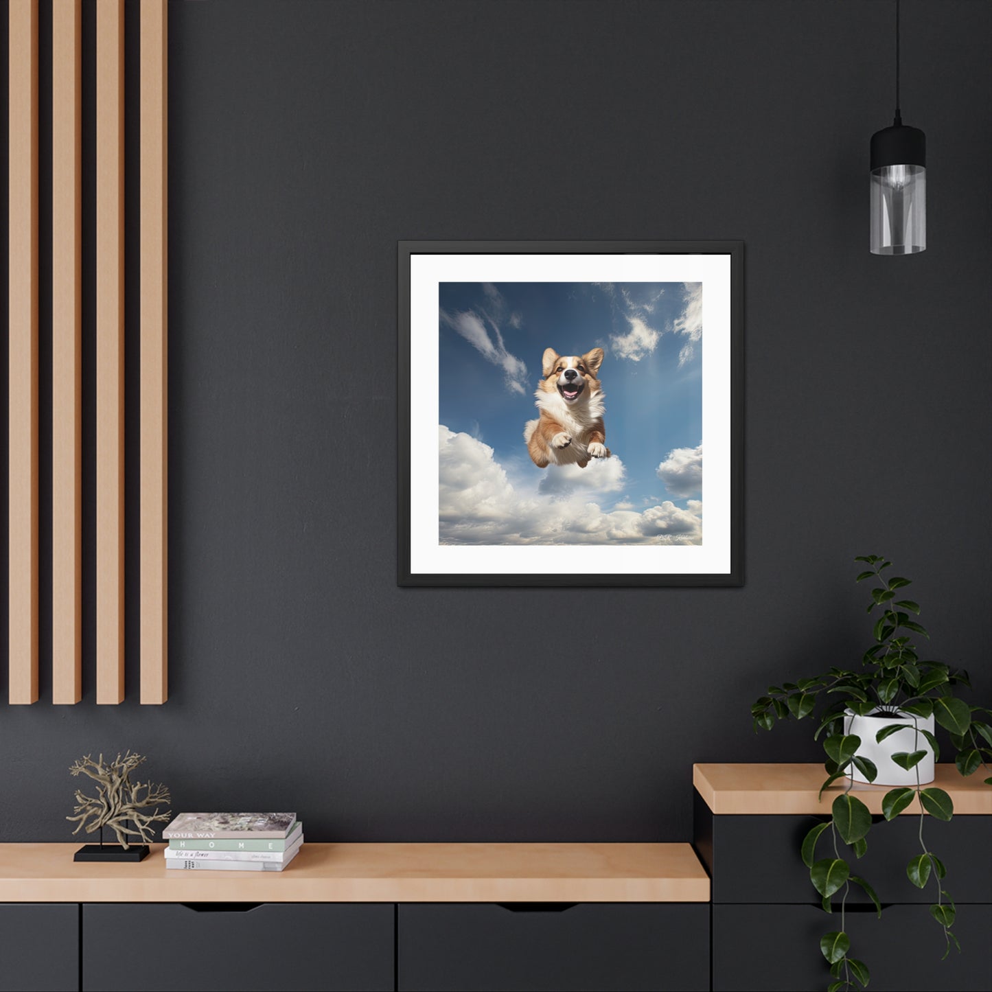 Flying Corgi - Framed Print