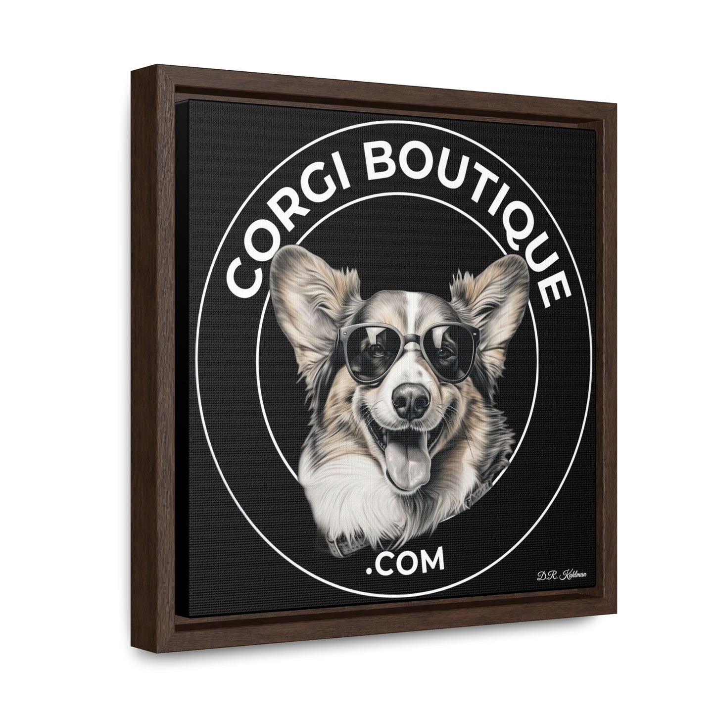 Corgi Boutique - Framed on Canvas