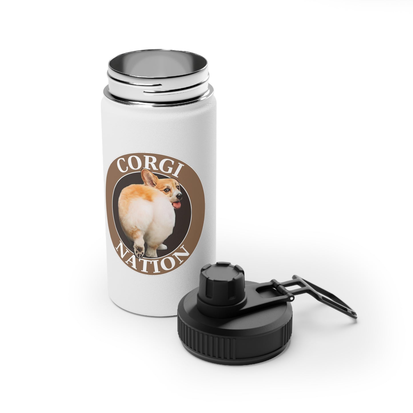 Corgi Nation - Water Bottle with Sport Lid