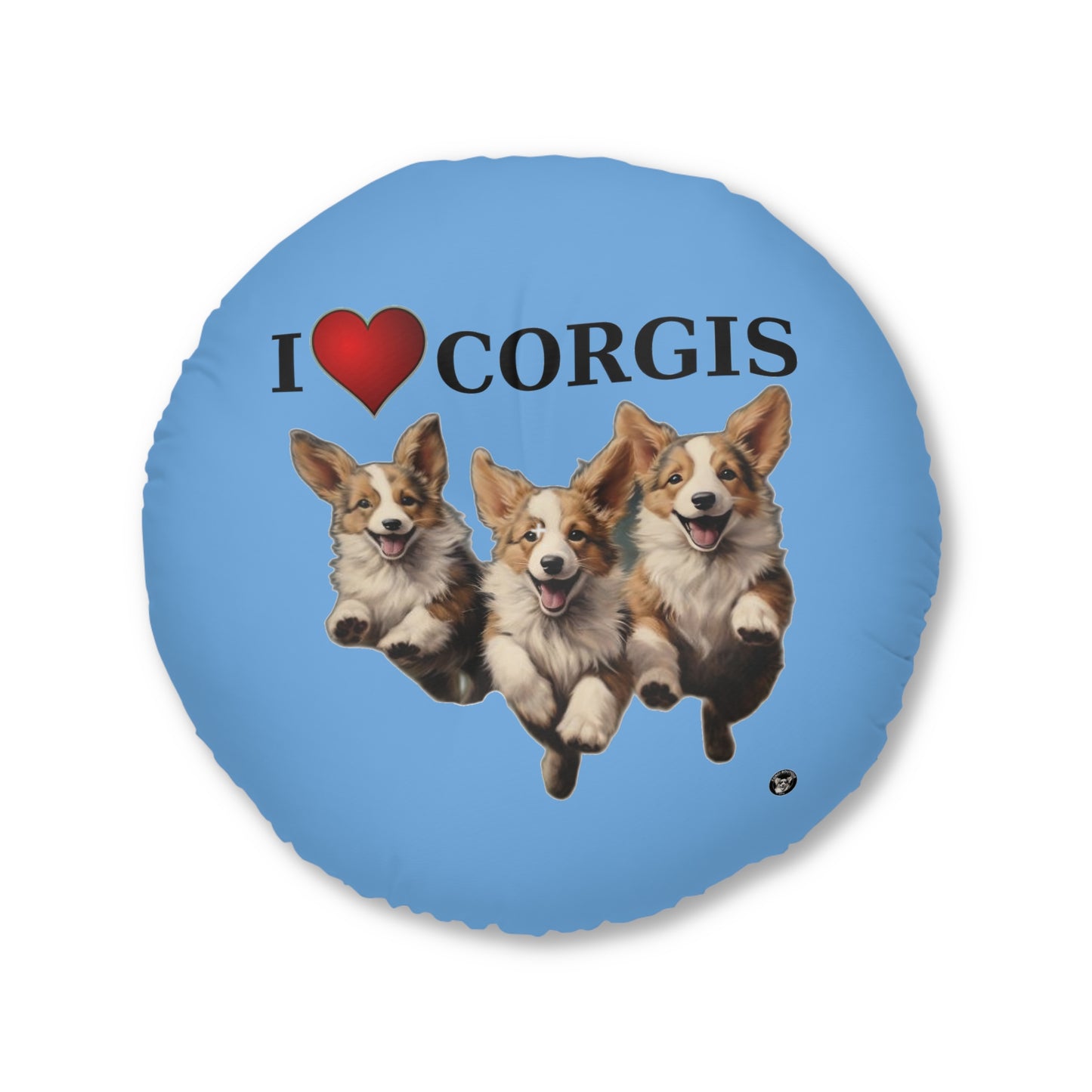 I Heart Corgis in Blue - Floor Pillow