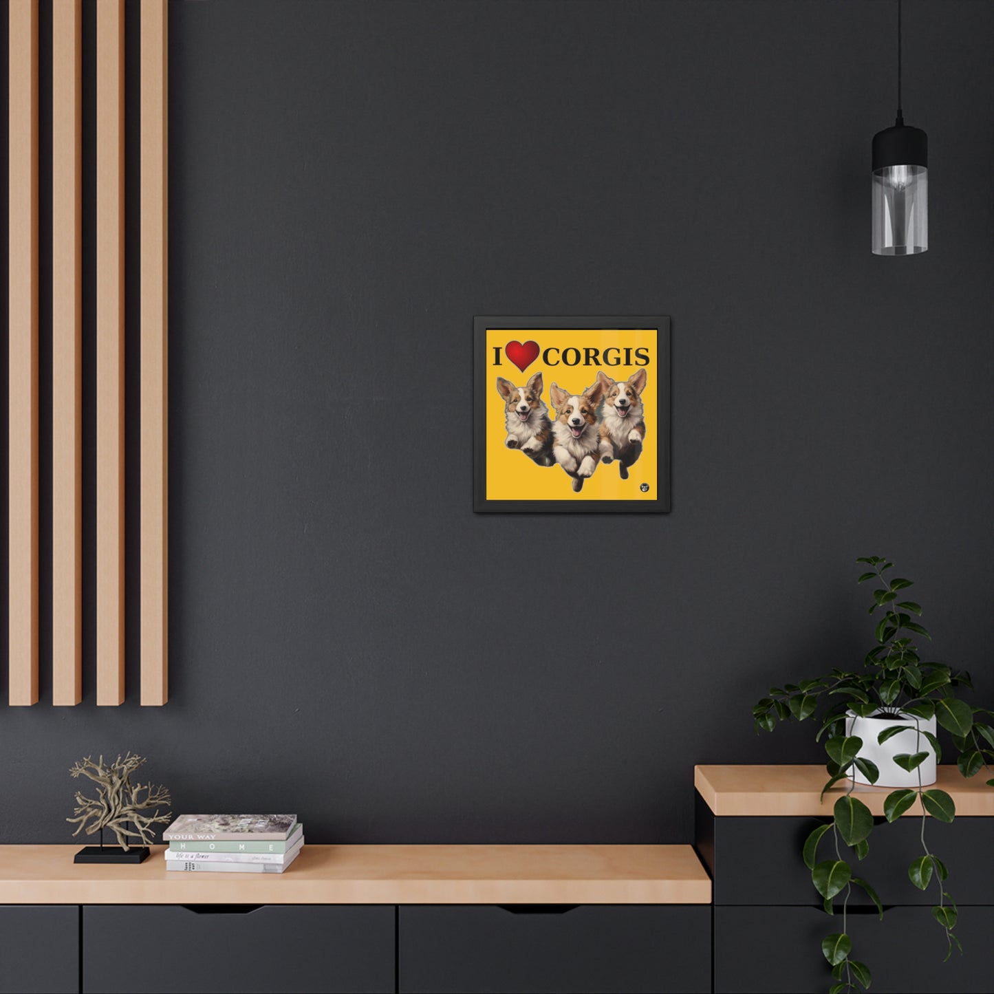 I Heart Corgis - Framed Print