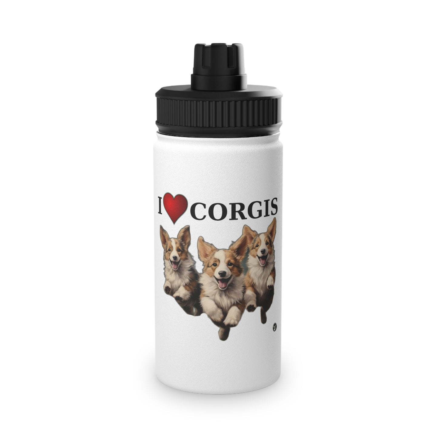 I Heart Corgis - Water Bottle with Sport Lid