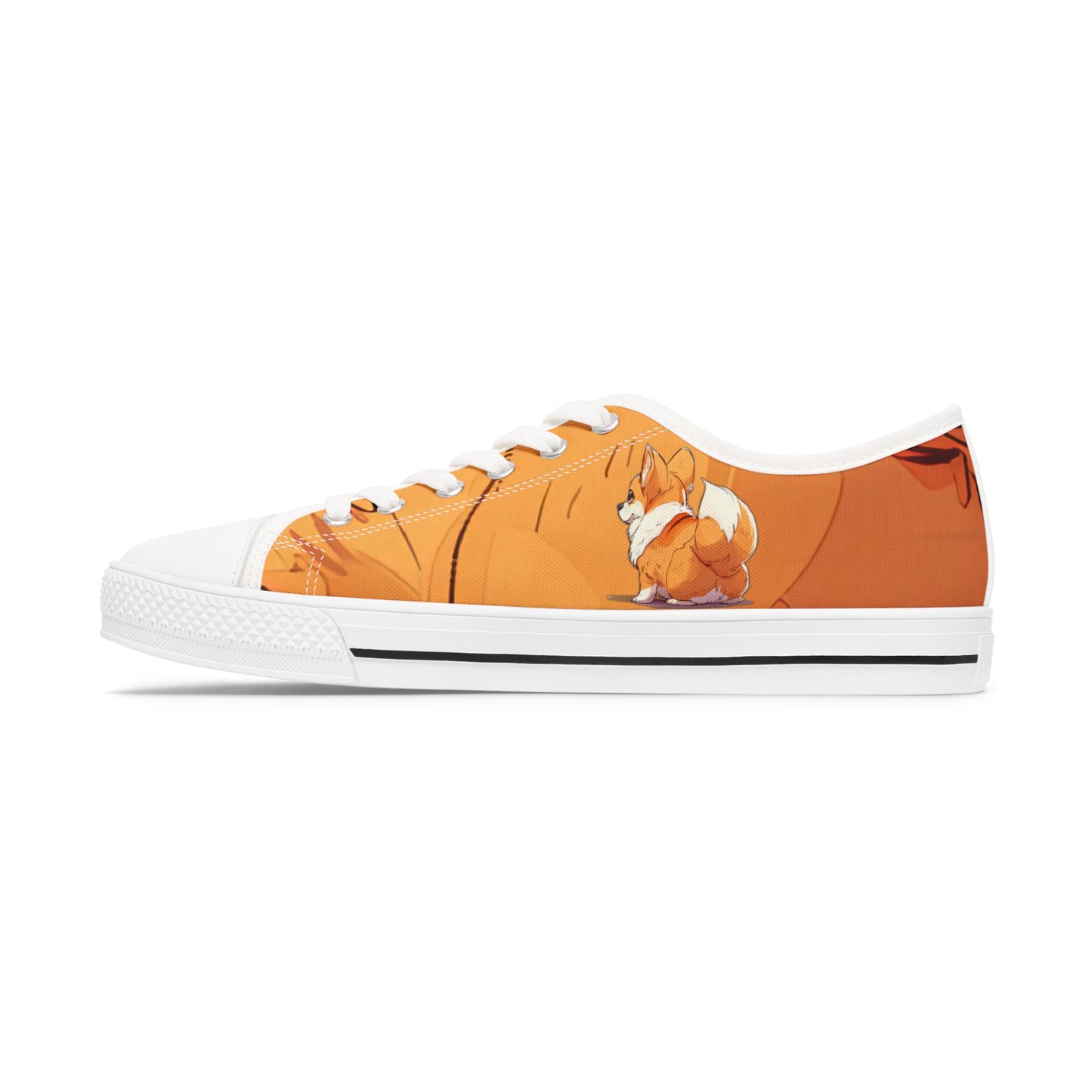 Cutie Patootie Women's Low Top Sneakers — Autumn Orange Canvas Casual Shoes