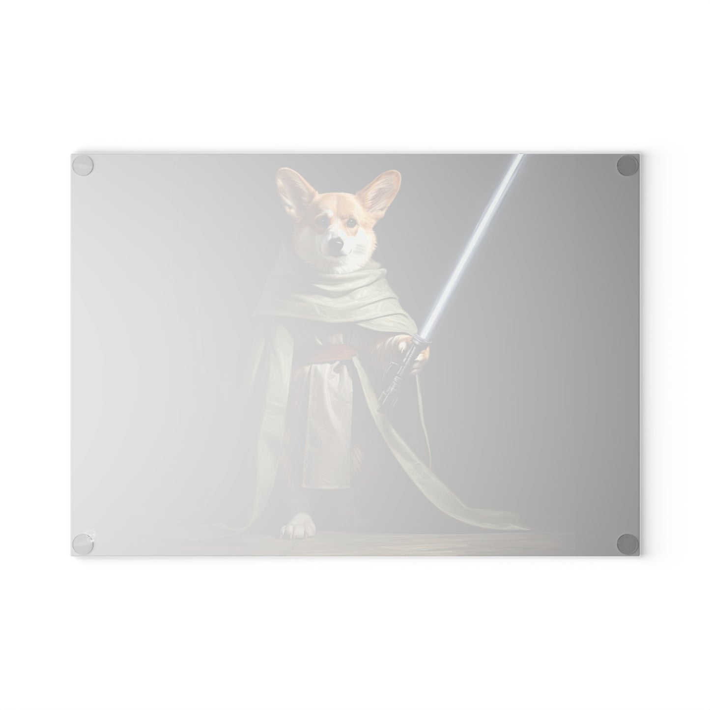 Jedi Corgi - Glass Cutting Board