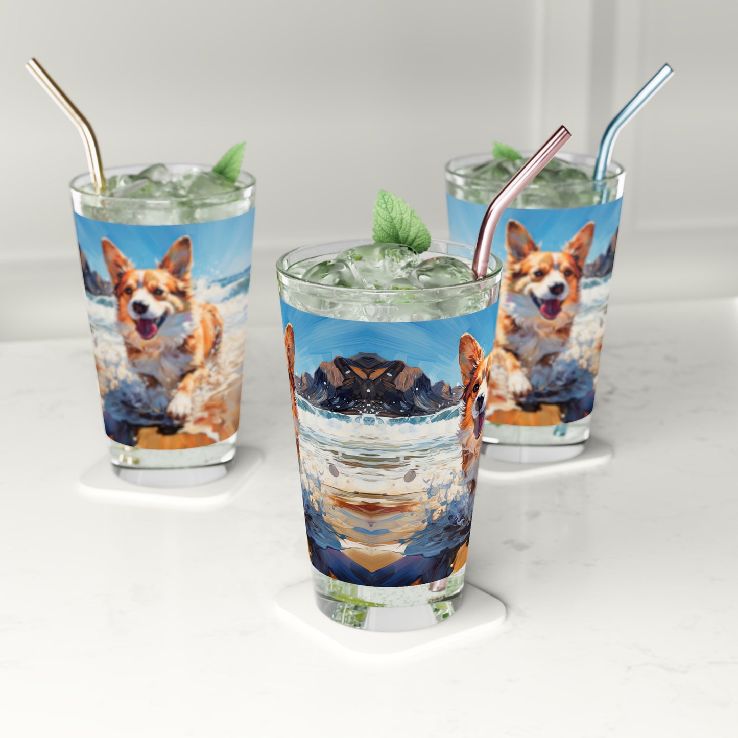 Coastal Corgi - Pint Glass