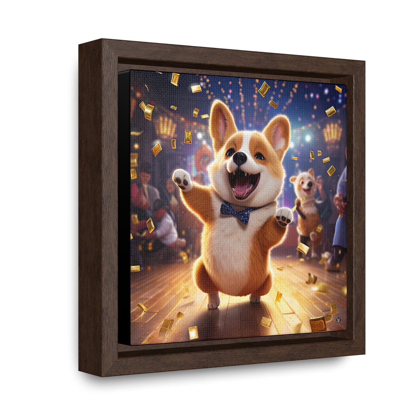 Boogaloo Corgi - Framed on Canvas