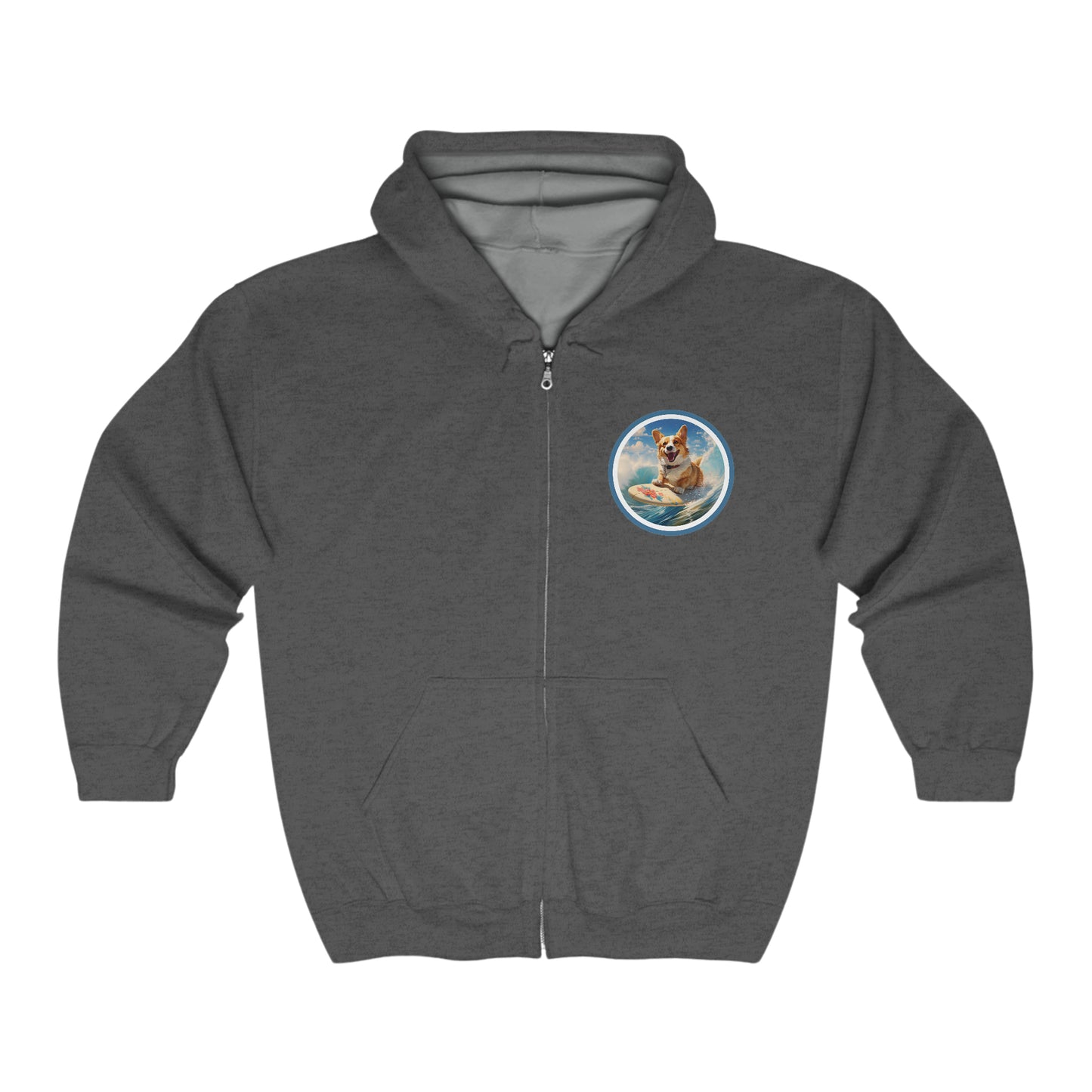 Cowabunga Corgi - Zip Hoodie