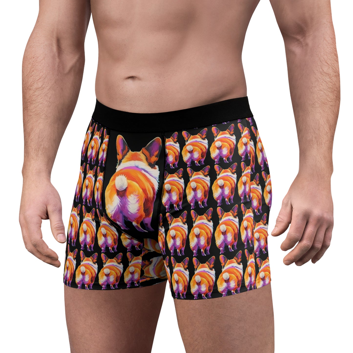 Corgi Butt Boxer Briefs in Black