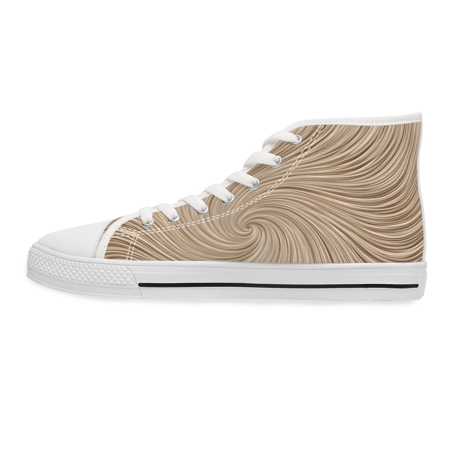 Pembroke Portrait Women's High Top Casual Swirling Tan Sneakers