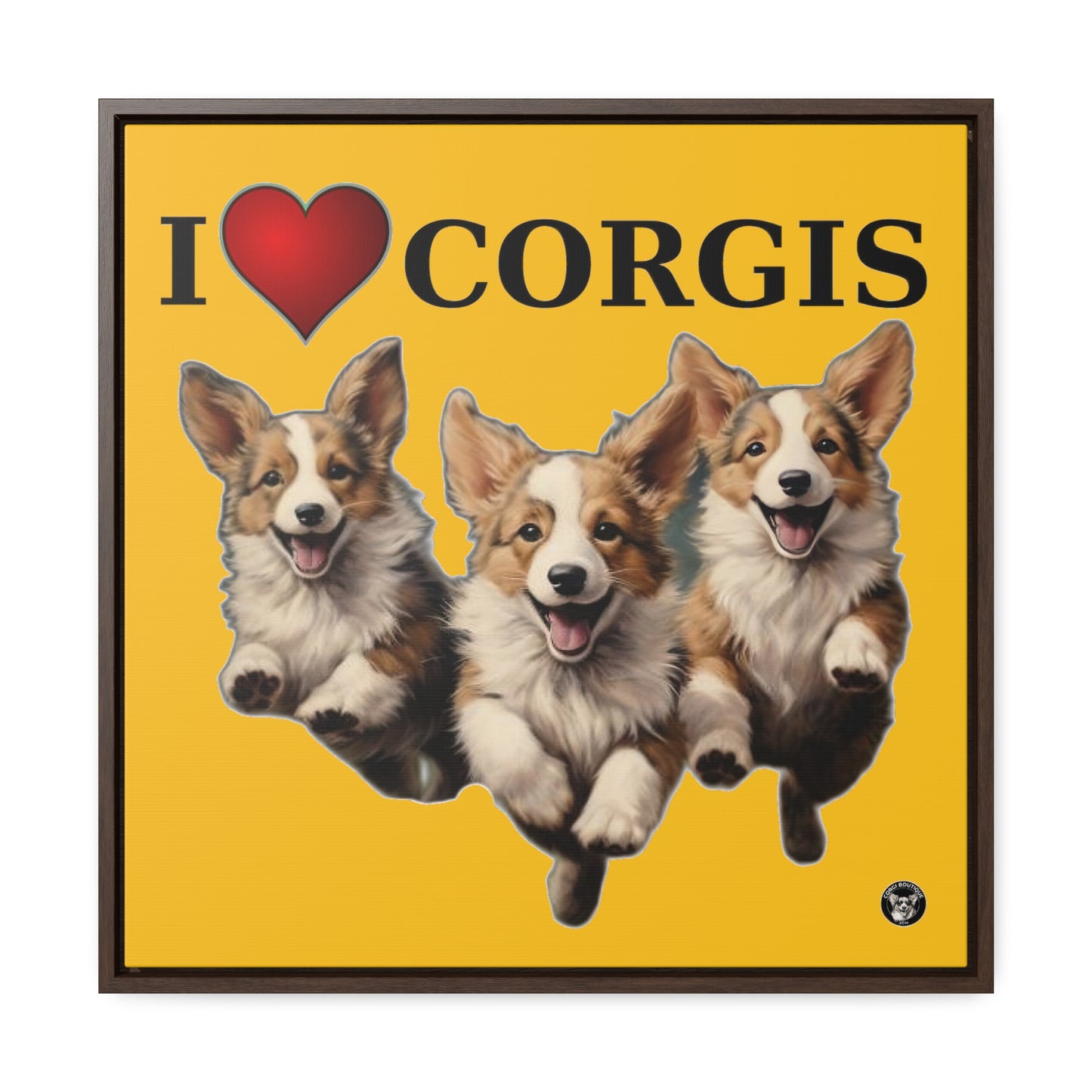 I Heart Corgis - Framed on Canvas