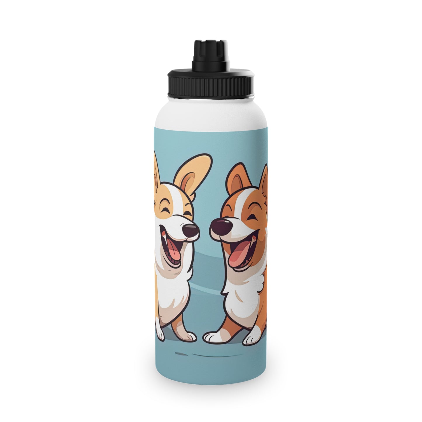 Corgi Couple - Water Bottle with Sport Lid