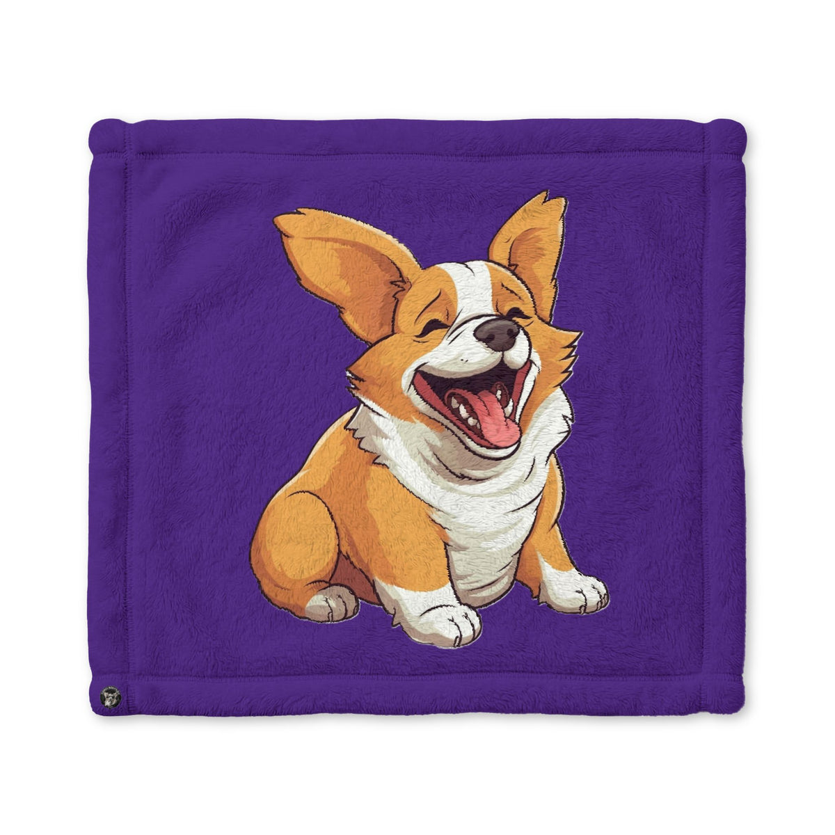 Jolly Jiggling Animated Corgi Purple Cuddle Blanket