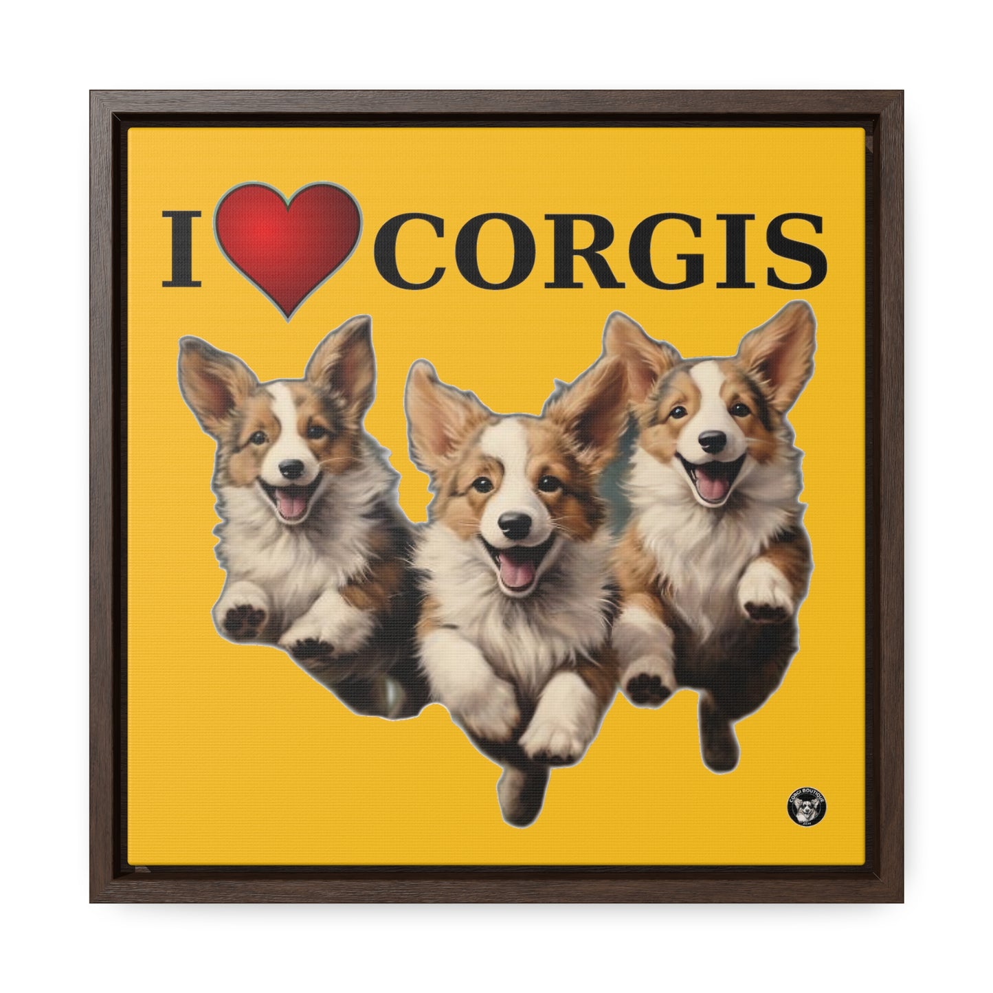 I Heart Corgis - Framed on Canvas