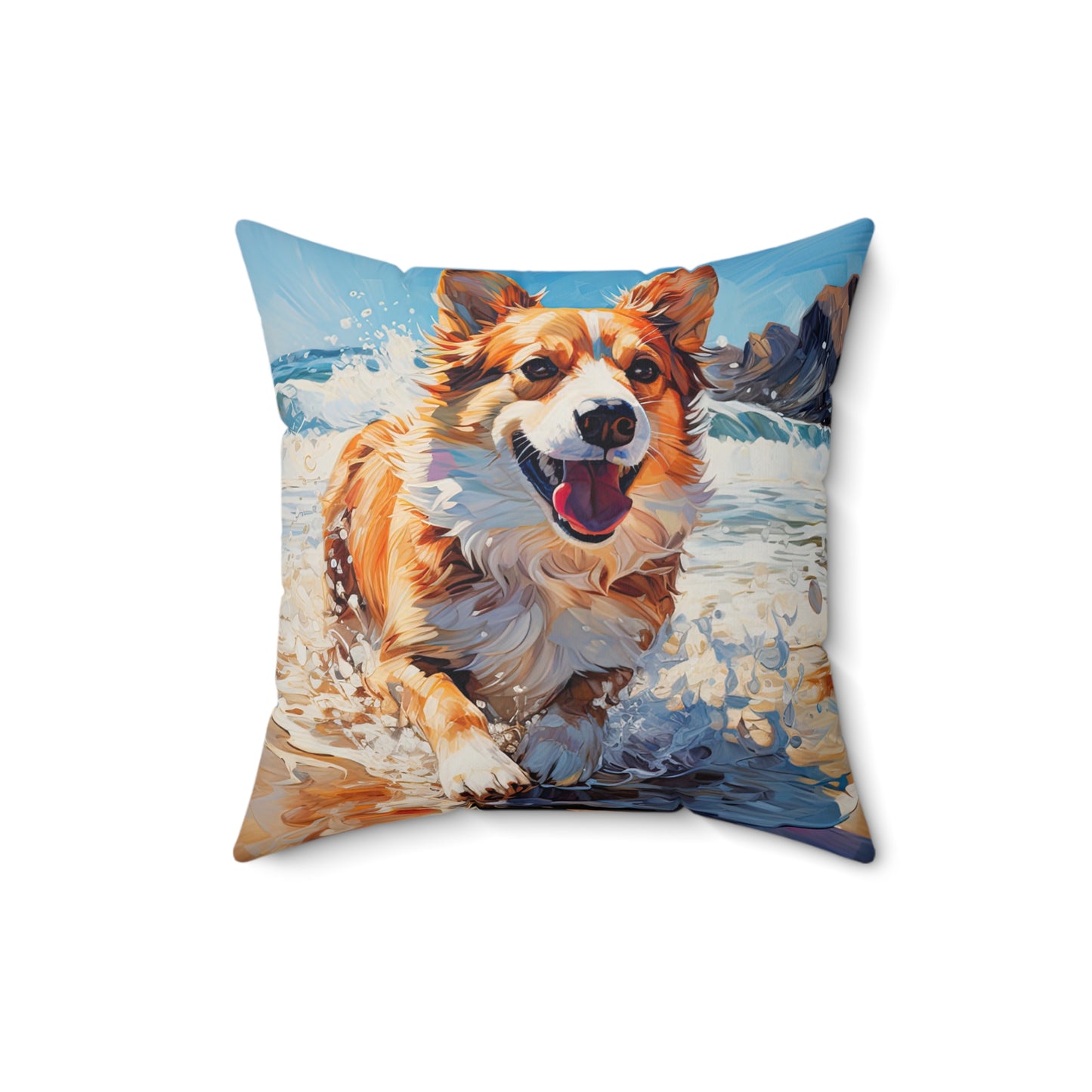 Coastal Corgi - Throw Pillow