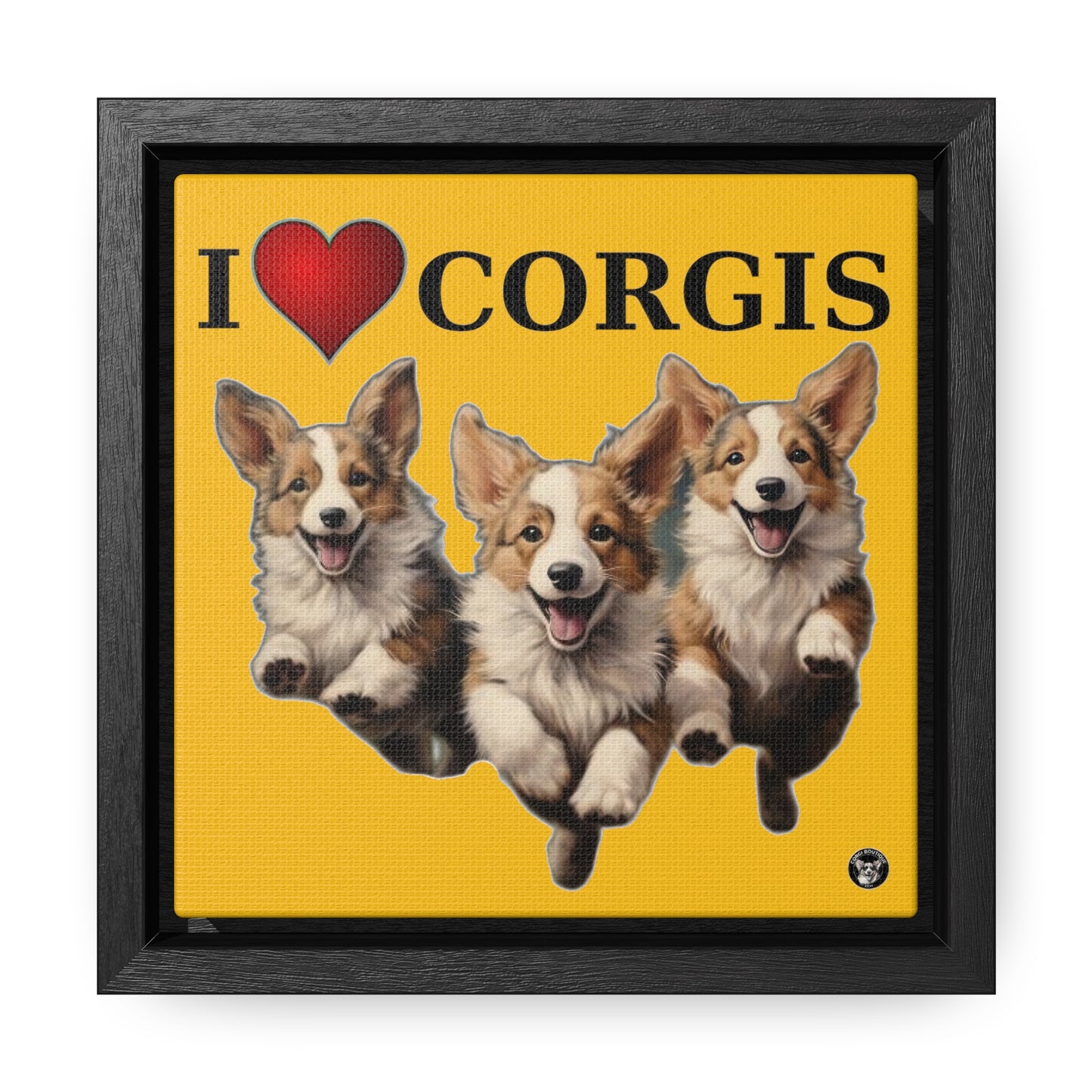 I Heart Corgis - Framed on Canvas