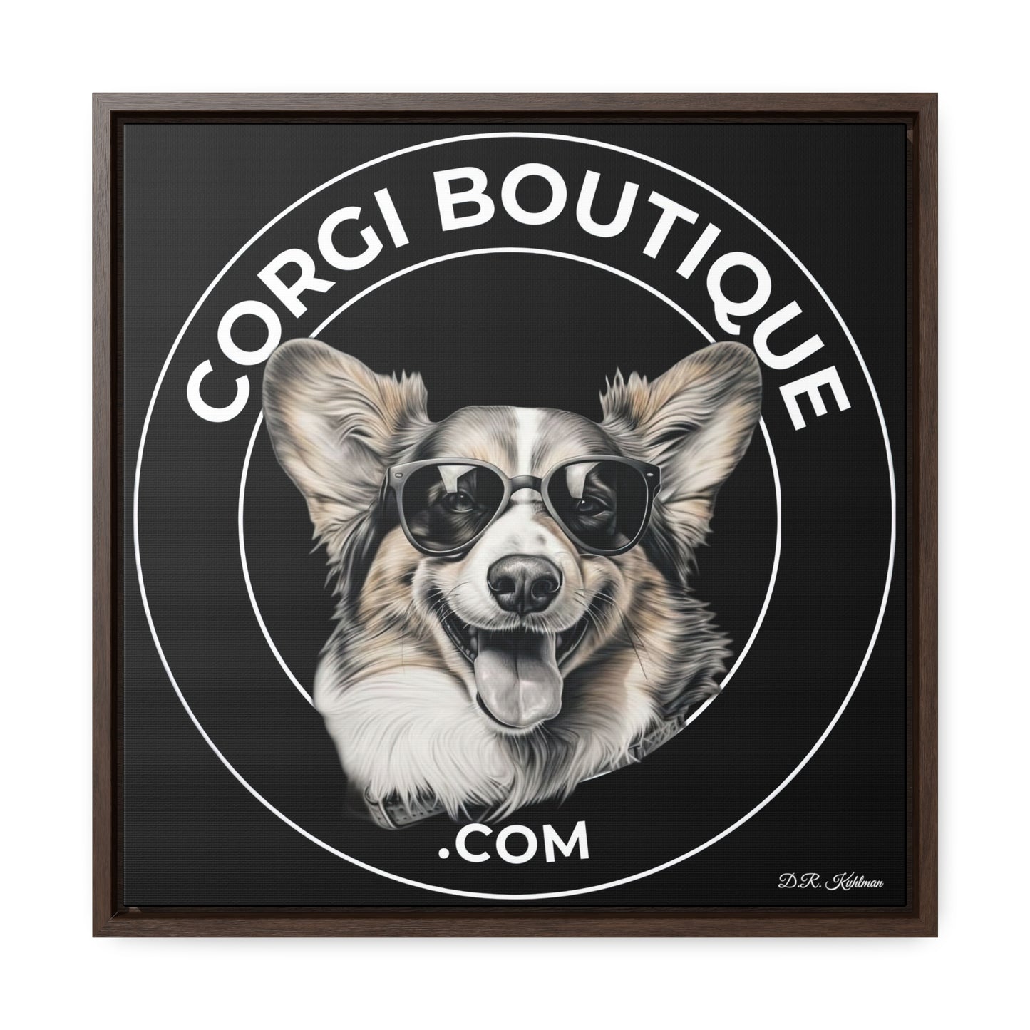 Corgi Boutique - Framed on Canvas