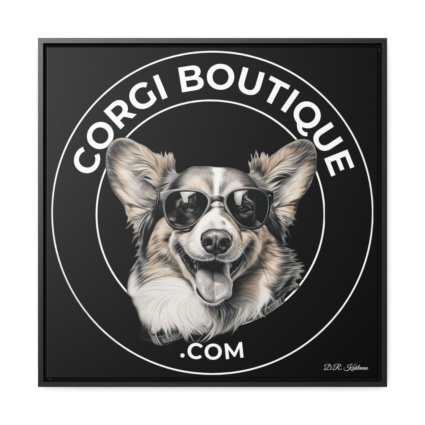 Corgi Boutique - Framed on Canvas